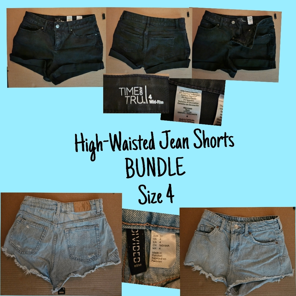 High -Waisted Jean Shorts (2X) BUNDLE Size 4